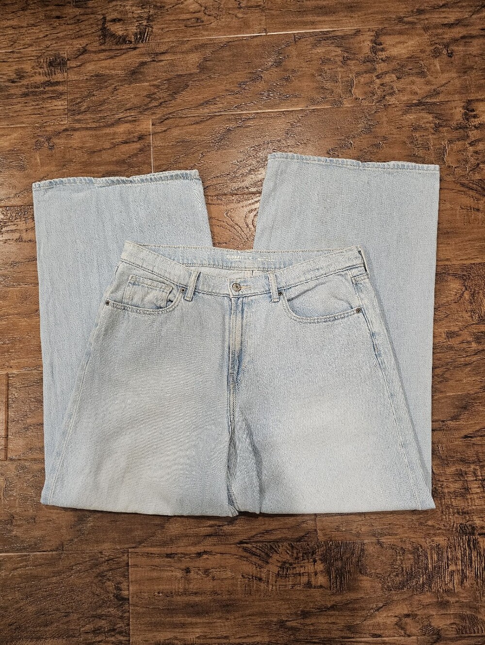 Old Navy high rise baggy wide leg blue jeans size 12
